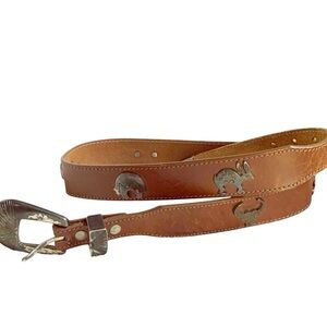 Vintage Aztec Leather Belt